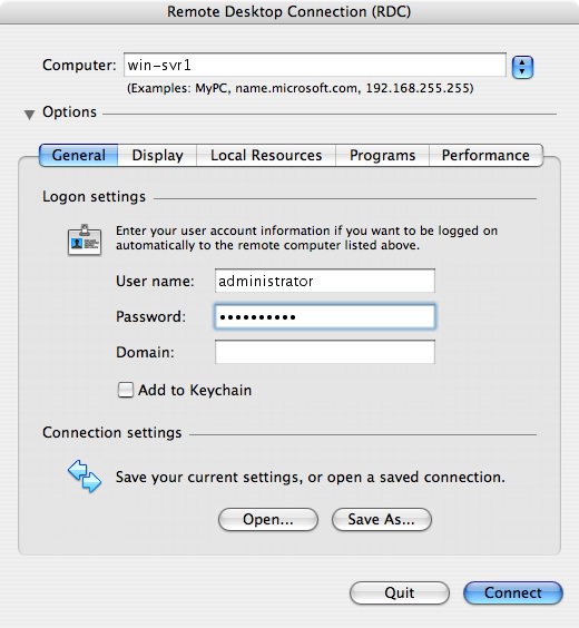 remote access for a mac parallel client
